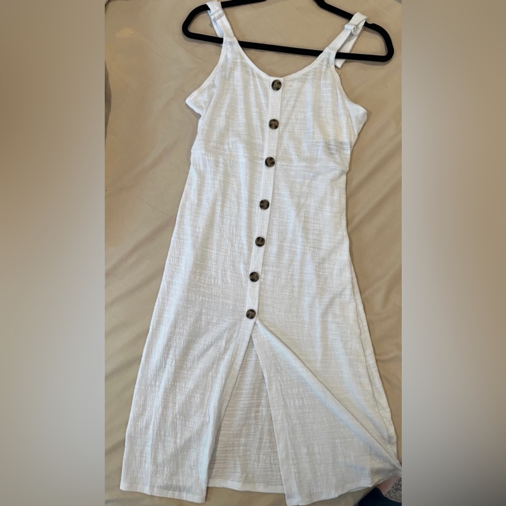 Miken white button up medium swimsuit coverup dress
